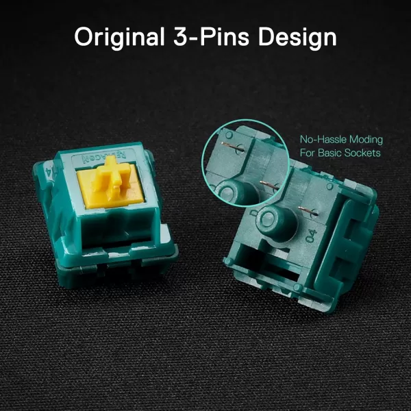 Redragon Carnation A120 Soft Tactile Mechanical Switch 3Pin Plate Mounted Quiet Tactile Equivalent HotSwappable DIY Keyboard Switch Mod 50 Million Click70 pcs Switches Keycap  Switch PullerCypress  Soft Tactile