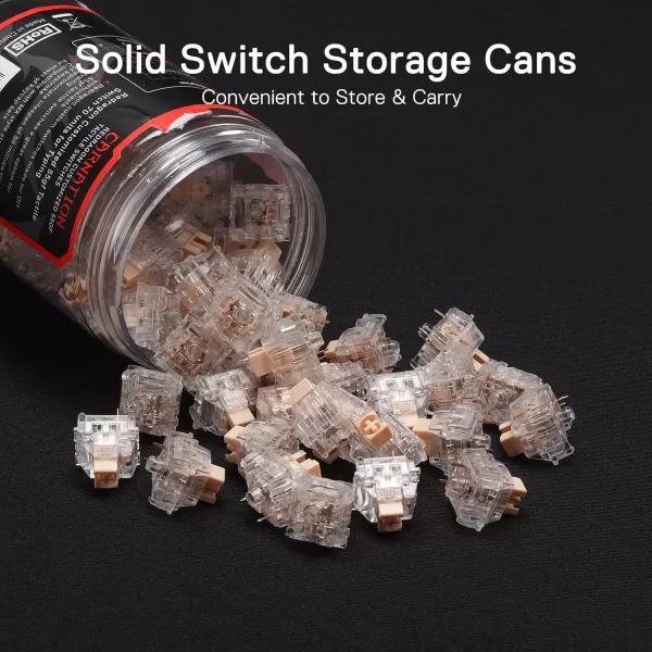 Redragon Carnation A120 Soft Tactile Mechanical Switch 3Pin Plate Mounted Quiet Tactile Equivalent HotSwappable DIY Keyboard Switch Mod 50 Million Click70 pcs Switches Keycap  Switch PullerCarnation  Tactile