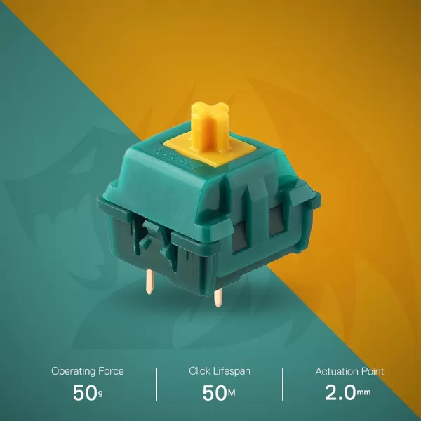 Redragon Carnation A120 Soft Tactile Mechanical Switch 3Pin Plate Mounted Quiet Tactile Equivalent HotSwappable DIY Keyboard Switch Mod 50 Million Click70 pcs Switches Keycap  Switch PullerCypress  Soft Tactile