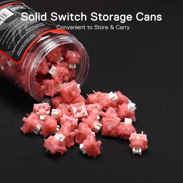 Redragon Carnation A120 Soft Tactile Mechanical Switch 3Pin Plate Mounted Quiet Tactile Equivalent HotSwappable DIY Keyboard Switch Mod 50 Million Click70 pcs Switches Keycap  Switch PullerRose  Silent Linear