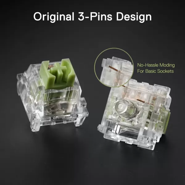Redragon Carnation A120 Soft Tactile Mechanical Switch 3Pin Plate Mounted Quiet Tactile Equivalent HotSwappable DIY Keyboard Switch Mod 50 Million Click70 pcs Switches Keycap  Switch PullerBean  Linear