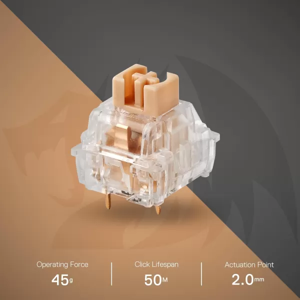 Redragon Carnation A120 Soft Tactile Mechanical Switch 3Pin Plate Mounted Quiet Tactile Equivalent HotSwappable DIY Keyboard Switch Mod 50 Million Click70 pcs Switches Keycap  Switch PullerCarnation  Tactile