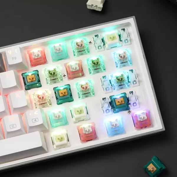 Redragon Carnation A120 Soft Tactile Mechanical Switch 3Pin Plate Mounted Quiet Tactile Equivalent HotSwappable DIY Keyboard Switch Mod 50 Million Click70 pcs Switches Keycap  Switch PullerStars  Silent Tactile