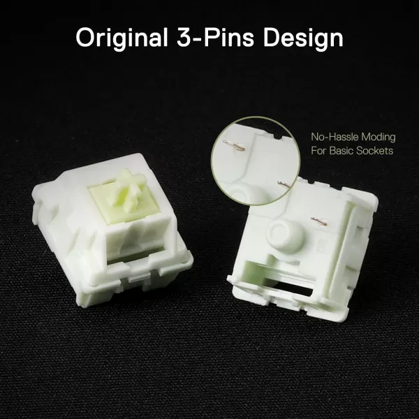 Redragon Carnation A120 Soft Tactile Mechanical Switch 3Pin Plate Mounted Quiet Tactile Equivalent HotSwappable DIY Keyboard Switch Mod 50 Million Click70 pcs Switches Keycap  Switch PullerMaple  Soft Linear