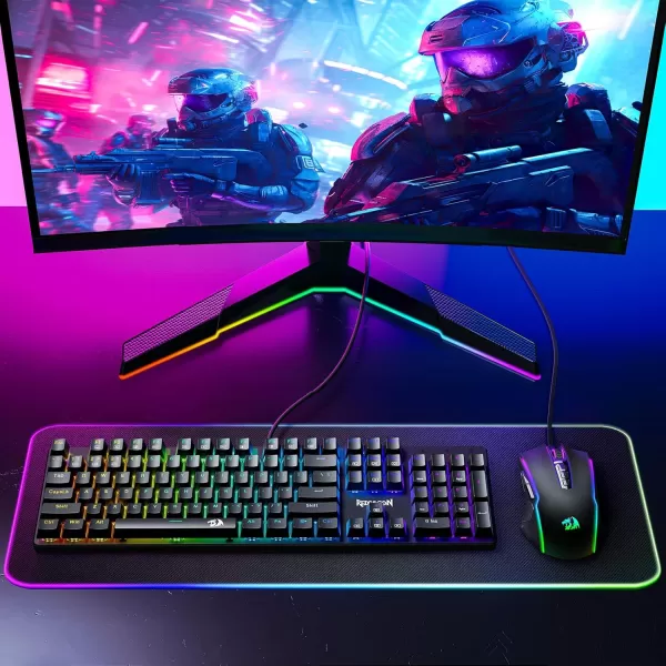 Redragon Gaming Mouse Wired Gaming Mouse with RGB Backlit 8000 DPI Adjustable Mouse with 9 Programmable Macro Buttons ampamp Fire Button Software Supports DIY Keybinds M910KBlack