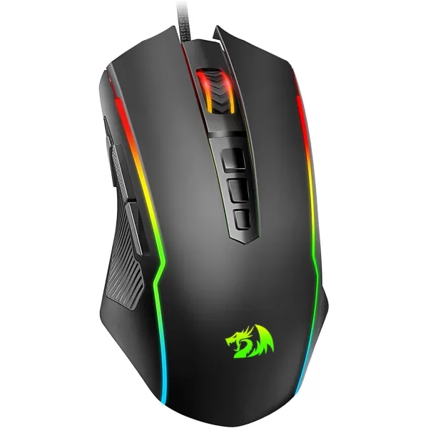 Redragon Gaming Mouse Wired Gaming Mouse with RGB Backlit 8000 DPI Adjustable Mouse with 9 Programmable Macro Buttons ampamp Fire Button Software Supports DIY Keybinds M910KBlack