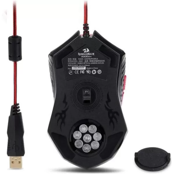 Redragon Gaming Mouse Wired Gaming Mouse with RGB Backlit 8000 DPI Adjustable Mouse with 9 Programmable Macro Buttons ampamp Fire Button Software Supports DIY Keybinds M910KBlack