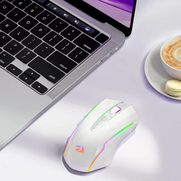 Redragon Gaming Mouse Wireless Mouse Gaming with 8000 DPI PC Gaming Mice with Fire Button RGB Backlit Programmable Ergonomic Mouse Gamer Rechargeable 70Hrs for Windows Mac Gamer BlackWhite