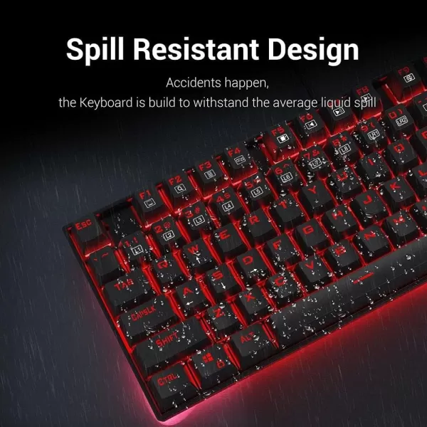 Redragon K552 Mechanical Gaming Keyboard Rainbow LED Backlit Wired with AntiDust Proof Switches for Windows PC White 87 Key Red SwitchBlack