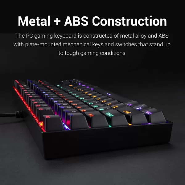 Redragon K552 Mechanical Gaming Keyboard Rainbow LED Backlit Wired with AntiDust Proof Switches for Windows PC White 87 Key Red SwitchBlack