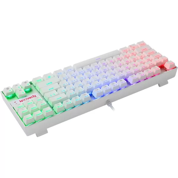 Redragon K552 Mechanical Gaming Keyboard Rainbow LED Backlit Wired with AntiDust Proof Switches for Windows PC White 87 Key Red SwitchWhite