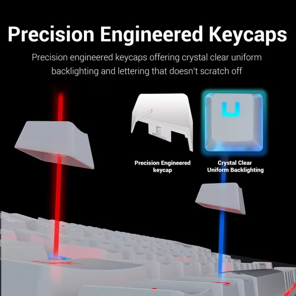 Redragon K552 Mechanical Gaming Keyboard Rainbow LED Backlit Wired with AntiDust Proof Switches for Windows PC White 87 Key Red SwitchWhite