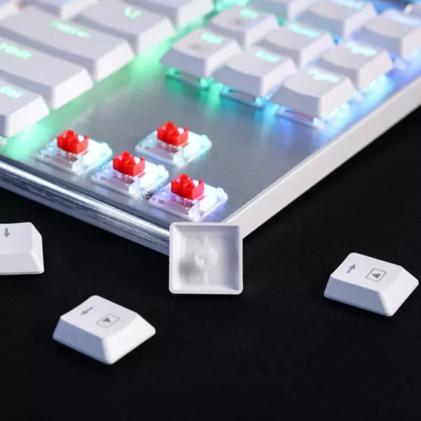 Redragon K621 Horus TKL Wireless RGB Mechanical Keyboard 50 BT24 GhzWired Three Modes 80 UltraThin Low Profile BT Keyboard wDedicated Media Control ampamp Linear Red Switches WhiteSilver Red Switch