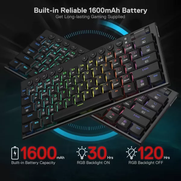 Redragon K621 Horus TKL Wireless RGB Mechanical Keyboard 50 BT24 GhzWired Three Modes 80 UltraThin Low Profile BT Keyboard wDedicated Media Control ampamp Linear Red Switches WhiteBlack Red Switch