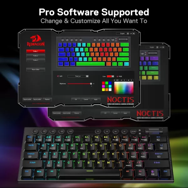 Redragon K621 Horus TKL Wireless RGB Mechanical Keyboard 50 BT24 GhzWired Three Modes 80 UltraThin Low Profile BT Keyboard wDedicated Media Control ampamp Linear Red Switches WhiteBlack Red Switch