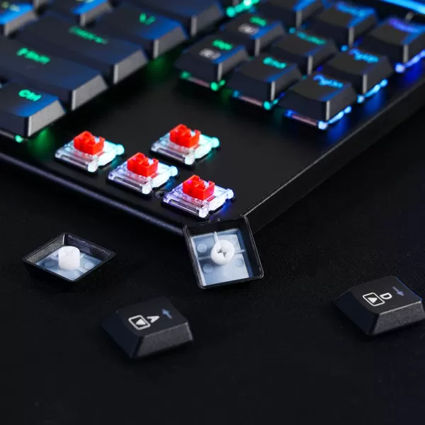 Redragon K621 Horus TKL Wireless RGB Mechanical Keyboard 50 BT24 GhzWired Three Modes 80 UltraThin Low Profile BT Keyboard wDedicated Media Control ampamp Linear Red Switches WhiteBlack Red Switch