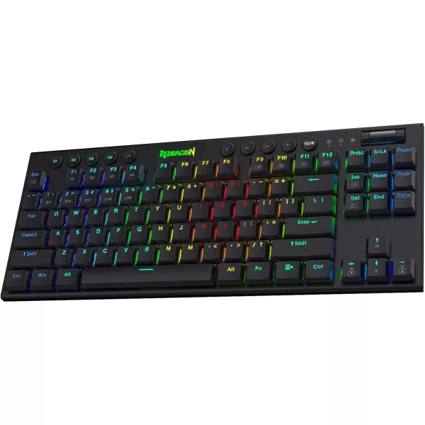 Redragon K621 Horus TKL Wireless RGB Mechanical Keyboard 50 BT24 GhzWired Three Modes 80 UltraThin Low Profile BT Keyboard wDedicated Media Control ampamp Linear Red Switches WhiteBlack Brown Switch