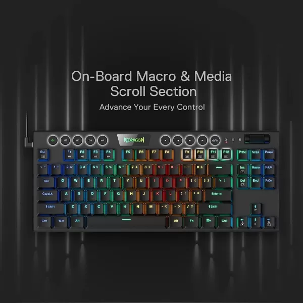 Redragon K621 Horus TKL Wireless RGB Mechanical Keyboard 50 BT24 GhzWired Three Modes 80 UltraThin Low Profile BT Keyboard wDedicated Media Control ampamp Linear Red Switches WhiteBlack Brown Switch