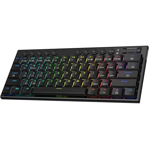 Redragon K621 Horus TKL Wireless RGB Mechanical Keyboard 50 BT24 GhzWired Three Modes 80 UltraThin Low Profile BT Keyboard wDedicated Media Control ampamp Linear Red Switches WhiteBlack Red Switch