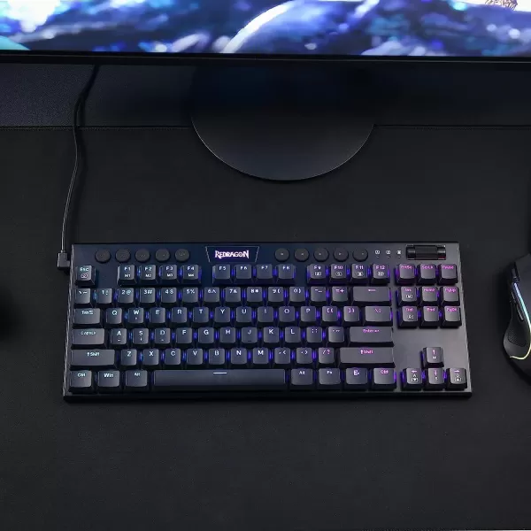 Redragon K621 Horus TKL Wireless RGB Mechanical Keyboard 50 BT24 GhzWired Three Modes 80 UltraThin Low Profile BT Keyboard wDedicated Media Control ampamp Linear Red Switches WhiteBlack Brown Switch