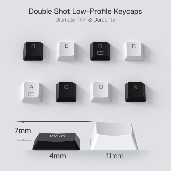 Redragon K621 Horus TKL Wireless RGB Mechanical Keyboard 50 BT24 GhzWired Three Modes 80 UltraThin Low Profile BT Keyboard wDedicated Media Control ampamp Linear Red Switches WhiteBlack Red Switch
