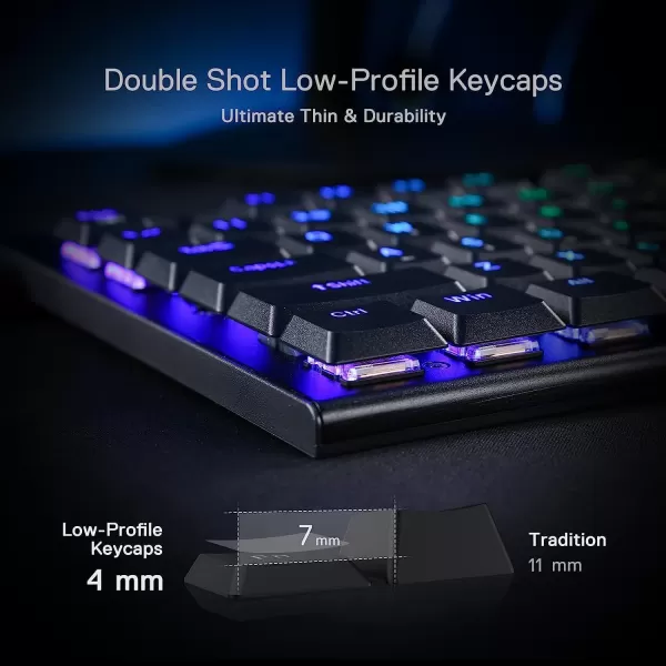 Redragon K621 Horus TKL Wireless RGB Mechanical Keyboard 50 BT24 GhzWired Three Modes 80 UltraThin Low Profile BT Keyboard wDedicated Media Control ampamp Linear Red Switches WhiteBlack Brown Switch