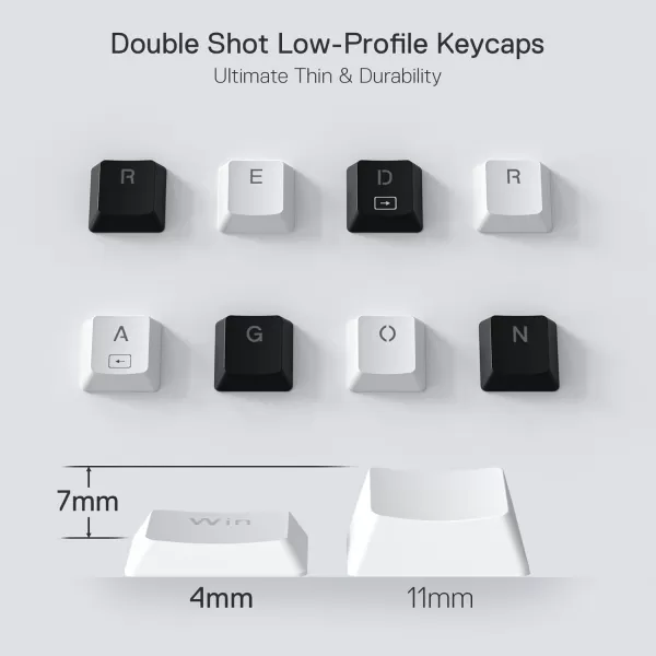 Redragon K621 Horus TKL Wireless RGB Mechanical Keyboard 50 BT24 GhzWired Three Modes 80 UltraThin Low Profile BT Keyboard wDedicated Media Control ampamp Linear Red Switches WhiteWhite