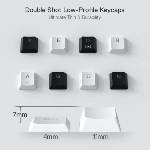 Redragon K621 Horus TKL Wireless RGB Mechanical Keyboard 50 BT24 GhzWired Three Modes 80 UltraThin Low Profile BT Keyboard wDedicated Media Control ampamp Linear Red Switches WhiteSilver Red Switch