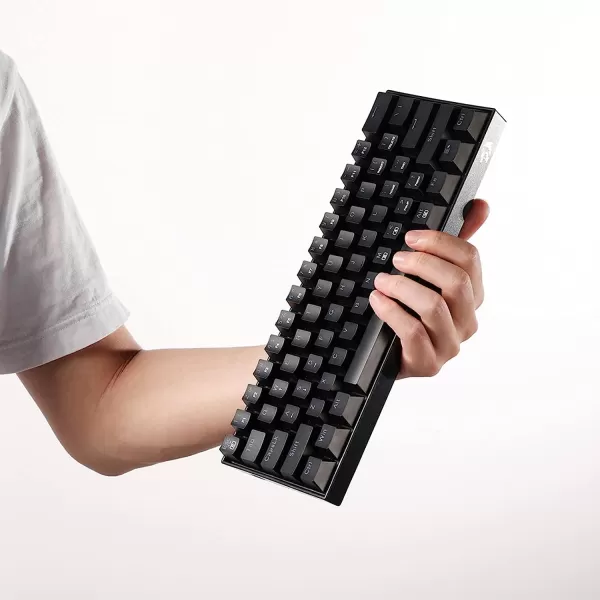 Redragon K630 Dragonborn 60 Wired RGB Gaming Keyboard 61 Keys Compact Mechanical Keyboard with Linear Red Switch Pro Driver Support WhiteBlack