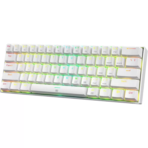 Redragon K630 Dragonborn 60 Wired RGB Gaming Keyboard 61 Keys Compact Mechanical Keyboard with Linear Red Switch Pro Driver Support WhiteWhite