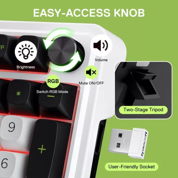Redragon K686 PRO 98 Keys Wireless Gasket RGB Gaming Keyboard 3Mode WinMac Mechanical Keyboard w5Layer Noise Dampening Dedicated Knob Control ampamp HotSwap in Linear Red Switch Blue Himmel ColorK686 PRO MAX