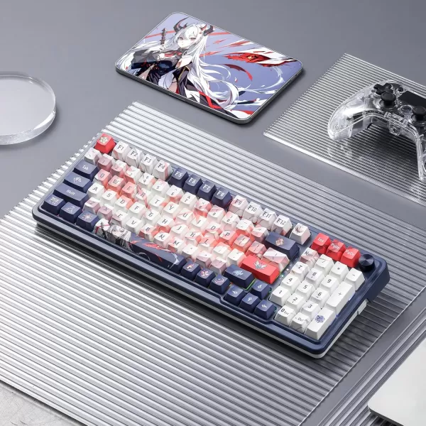 Redragon K686 PRO 98 Keys Wireless Gasket RGB Gaming Keyboard 3Mode WinMac Mechanical Keyboard w5Layer Noise Dampening Dedicated Knob Control ampamp HotSwap in Linear Red Switch Blue Himmel ColorK686 PRO SE