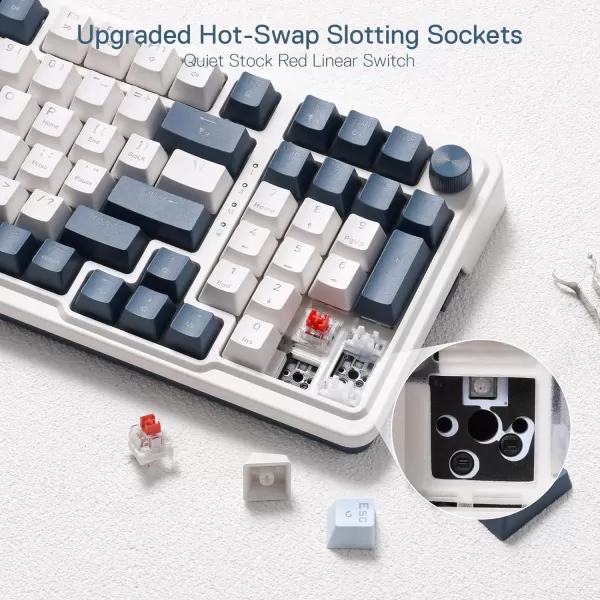 Redragon K686 PRO 98 Keys Wireless Gasket RGB Gaming Keyboard 3Mode WinMac Mechanical Keyboard w5Layer Noise Dampening Dedicated Knob Control ampamp HotSwap in Linear Red Switch Blue Himmel ColorK686 PRO