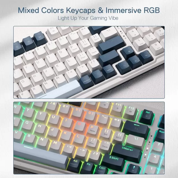 Redragon K686 PRO 98 Keys Wireless Gasket RGB Gaming Keyboard 3Mode WinMac Mechanical Keyboard w5Layer Noise Dampening Dedicated Knob Control ampamp HotSwap in Linear Red Switch Blue Himmel ColorK686 PRO