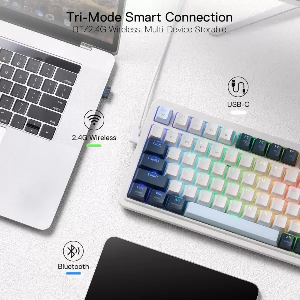 Redragon K686 PRO 98 Keys Wireless Gasket RGB Gaming Keyboard 3Mode WinMac Mechanical Keyboard w5Layer Noise Dampening Dedicated Knob Control ampamp HotSwap in Linear Red Switch Blue Himmel ColorK686 PRO