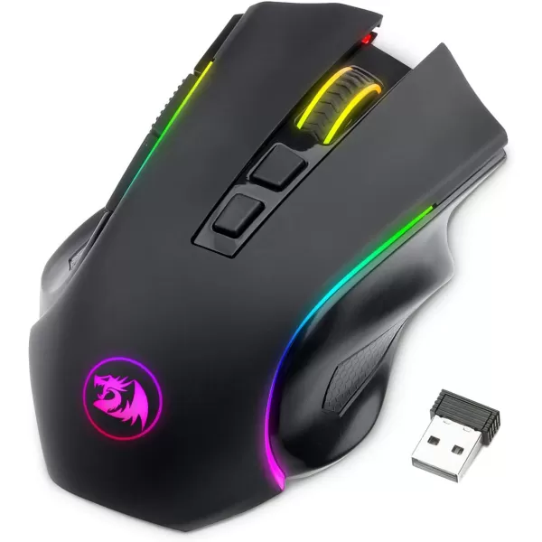 Redragon M602 RGB Wired Gaming Mouse RGB Spectrum Backlit Ergonomic Mouse Griffin Programmable with 8 Backlight Modes Up to 7200 DPI for Windows PC Gamers WhiteBlack