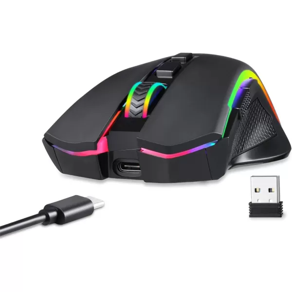 Redragon M602 RGB Wired Gaming Mouse RGB Spectrum Backlit Ergonomic Mouse Griffin Programmable with 8 Backlight Modes Up to 7200 DPI for Windows PC Gamers WhiteBlack