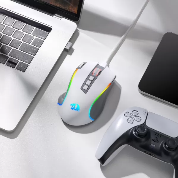 Redragon M612 Predator RGB Gaming Mouse 8000 DPI Wired Optical Gamer Mouse with 11 Programmable Buttons ampamp 5 Backlit Modes Software Supports DIY Keybinds Rapid Fire ButtonGray