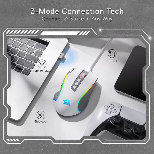 Redragon M612 Predator RGB Gaming Mouse 8000 DPI Wired Optical Gamer Mouse with 11 Programmable Buttons ampamp 5 Backlit Modes Software Supports DIY Keybinds Rapid Fire ButtonGray