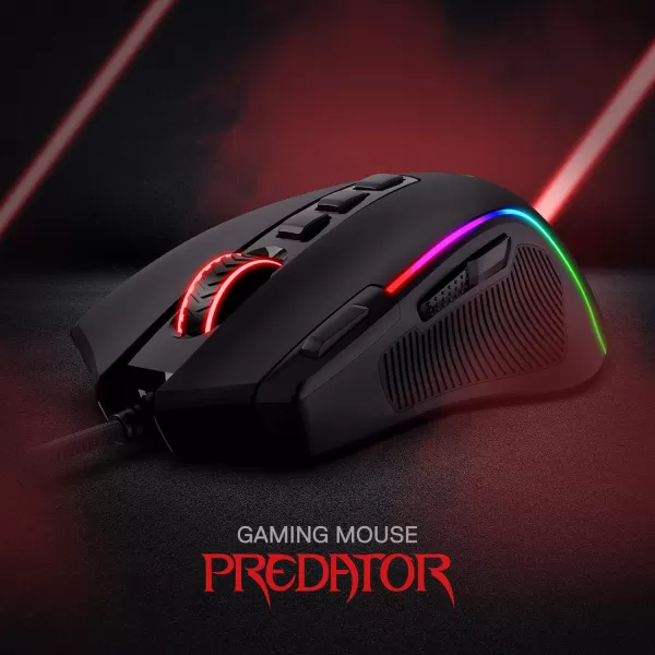 Redragon M612 Predator RGB Gaming Mouse 8000 DPI Wired Optical Gamer Mouse with 11 Programmable Buttons ampamp 5 Backlit Modes Software Supports DIY Keybinds Rapid Fire ButtonBlack