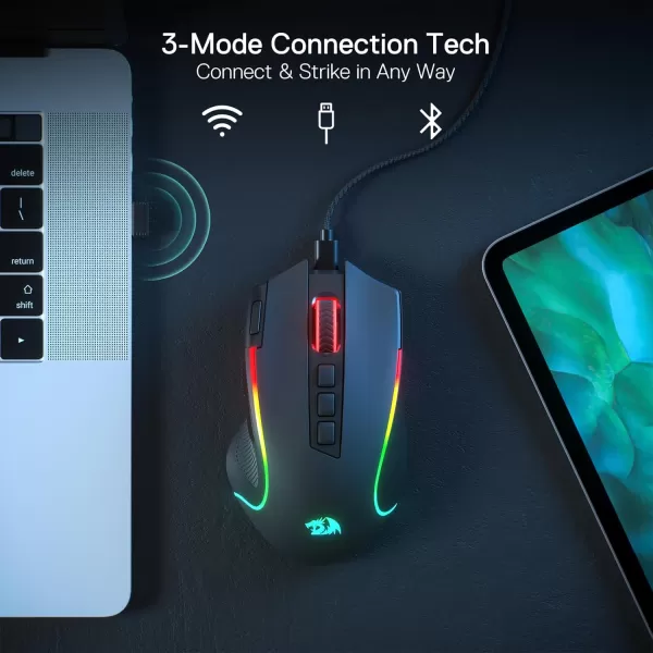 Redragon M612 Predator RGB Gaming Mouse 8000 DPI Wired Optical Gamer Mouse with 11 Programmable Buttons ampamp 5 Backlit Modes Software Supports DIY Keybinds Rapid Fire ButtonBlack