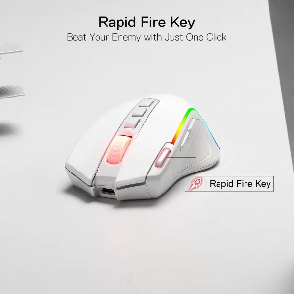 Redragon M612 Predator RGB Gaming Mouse 8000 DPI Wired Optical Gamer Mouse with 11 Programmable Buttons ampamp 5 Backlit Modes Software Supports DIY Keybinds Rapid Fire ButtonWhite
