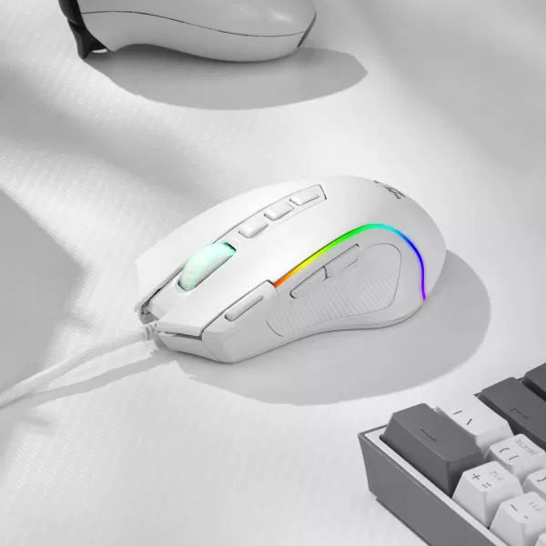 Redragon M612 Predator RGB Gaming Mouse 8000 DPI Wired Optical Gamer Mouse with 11 Programmable Buttons ampamp 5 Backlit Modes Software Supports DIY Keybinds Rapid Fire ButtonWhite
