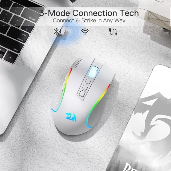Redragon M612 Predator RGB Gaming Mouse 8000 DPI Wired Optical Gamer Mouse with 11 Programmable Buttons ampamp 5 Backlit Modes Software Supports DIY Keybinds Rapid Fire ButtonWhite