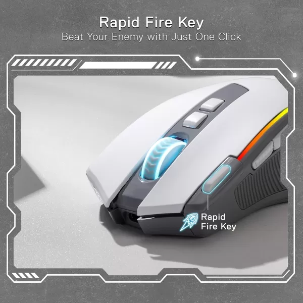 Redragon M612 Predator RGB Gaming Mouse 8000 DPI Wired Optical Gamer Mouse with 11 Programmable Buttons ampamp 5 Backlit Modes Software Supports DIY Keybinds Rapid Fire ButtonGray