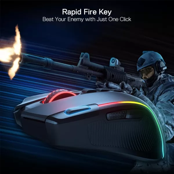 Redragon M612 Predator RGB Gaming Mouse 8000 DPI Wired Optical Gamer Mouse with 11 Programmable Buttons ampamp 5 Backlit Modes Software Supports DIY Keybinds Rapid Fire ButtonBlack