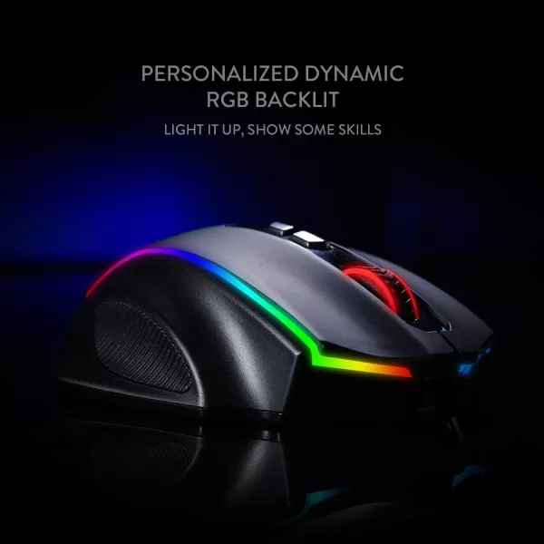 Redragon M686 Wireless Gaming Mouse 16000 DPI WiredWireless Gamer Mouse with Professional Sensor 45Hour Reliable Power Capacity Customizable Macro and RGB Backlight for PCMacLaptopWiredWireless