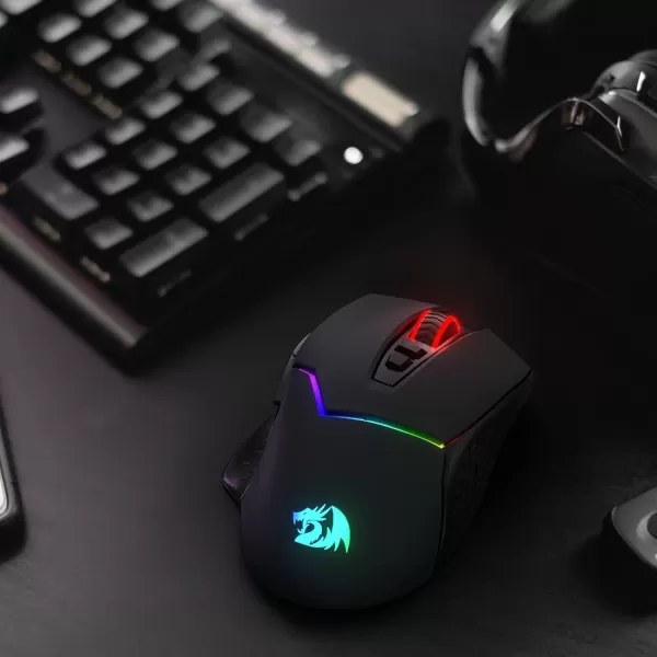 Redragon M6901 Wireless Gaming Mouse with DPI Shifting 2 Side Buttons 2400 DPI Ergonomic Design 8 ButtonsBlackM690 PRO Black