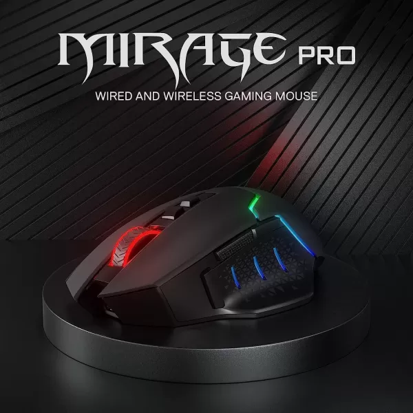 Redragon M6901 Wireless Gaming Mouse with DPI Shifting 2 Side Buttons 2400 DPI Ergonomic Design 8 ButtonsBlackM690 PRO Black
