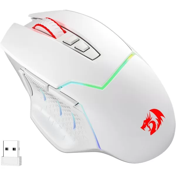 Redragon M6901 Wireless Gaming Mouse with DPI Shifting 2 Side Buttons 2400 DPI Ergonomic Design 8 ButtonsBlackM690 PRO White
